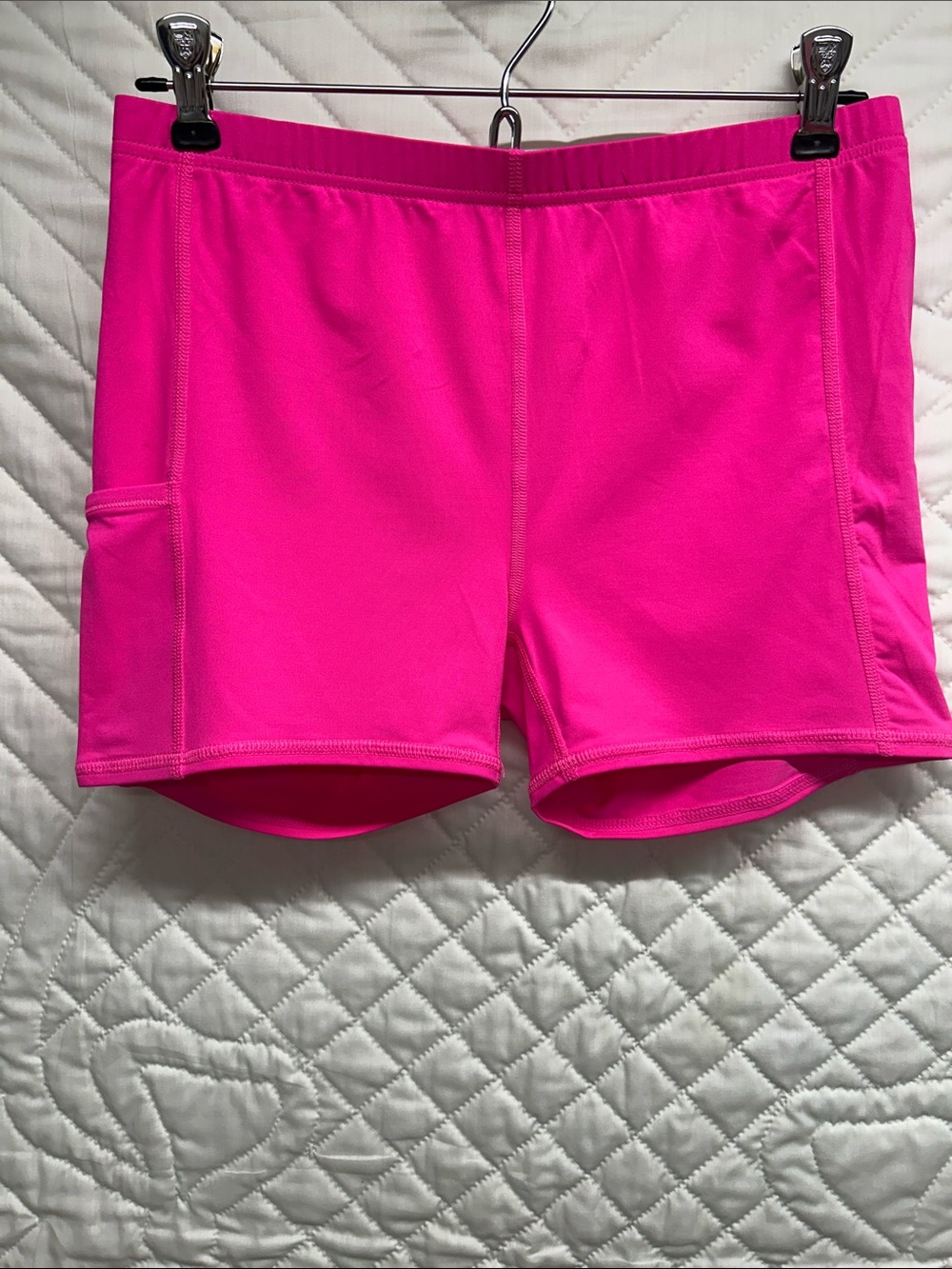 Lilly Pulitzer Luxletic Neon Pink Bike Shorts with Side Pocket